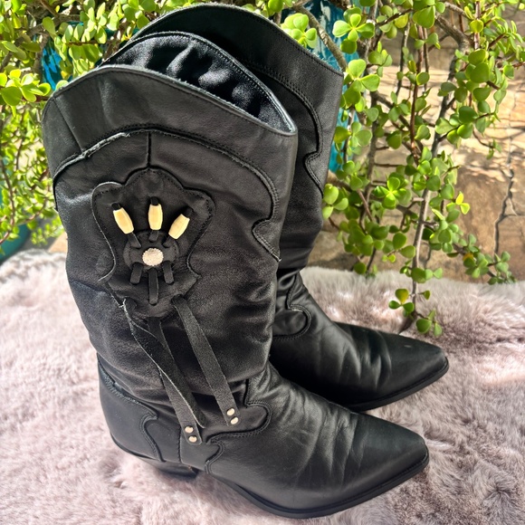 Code West Shoes - Code West Great Western Boots Black with Tassels Sz 6M